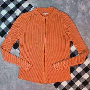 L | Lloyd's | Ribbed Knit Zip-Up Sweater